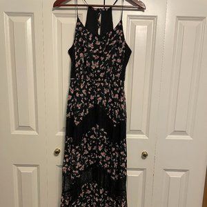 Candie's Black and Flower Maxi Dress